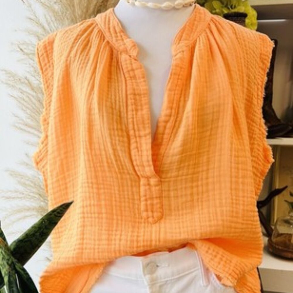 NWOT 9 Seed Tangerine Orange Sleeveless Tunic - Size M/L